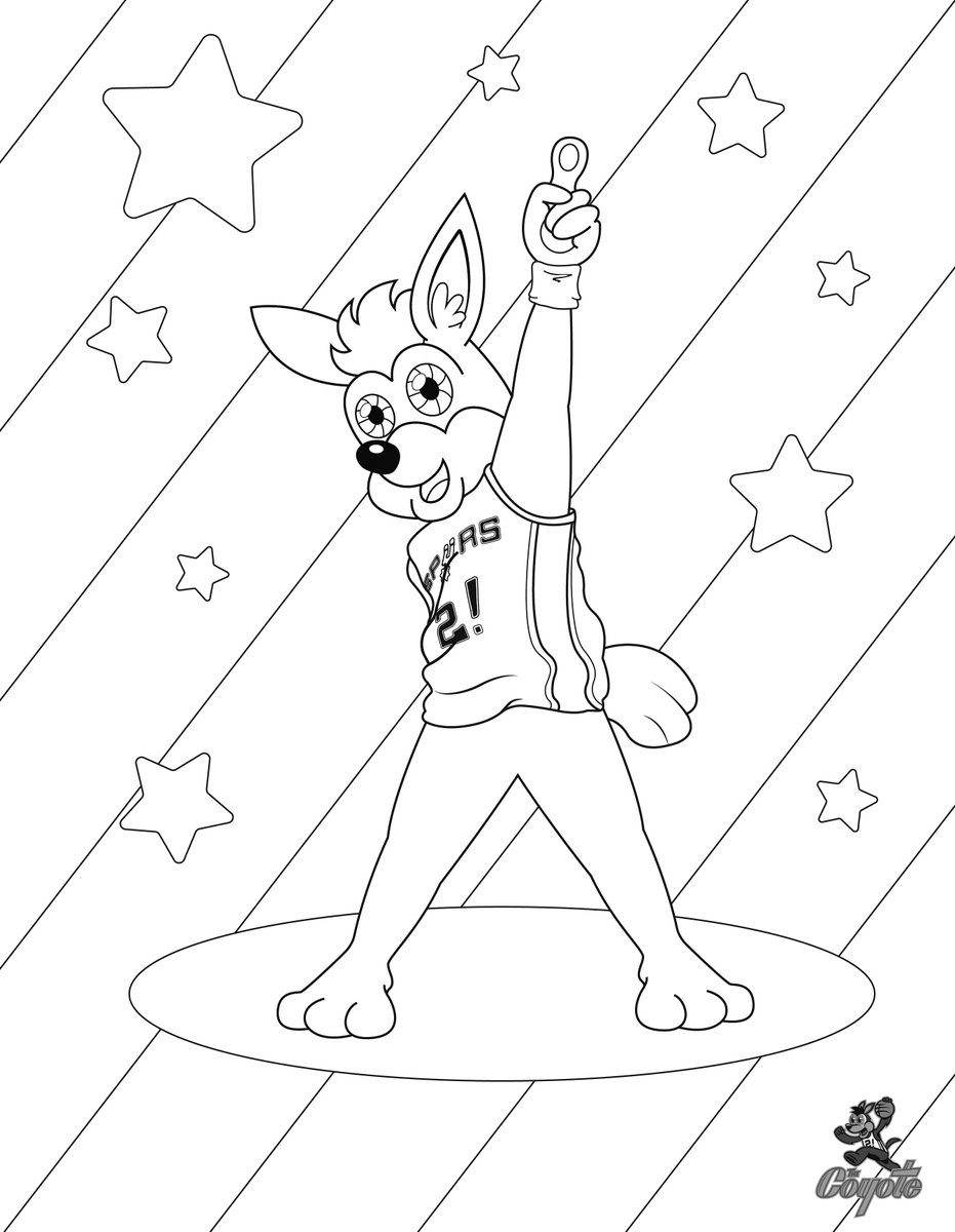 the coyote san antonio spurs coloring pages