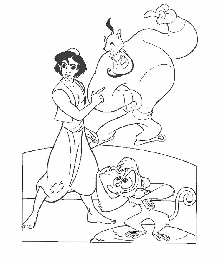 the genie from aladdin coloring pages