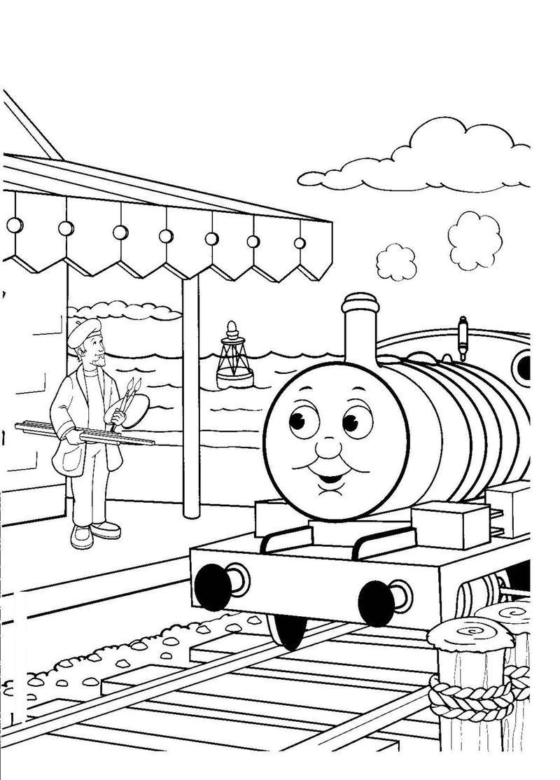 thomas the train coloring pages birthday card