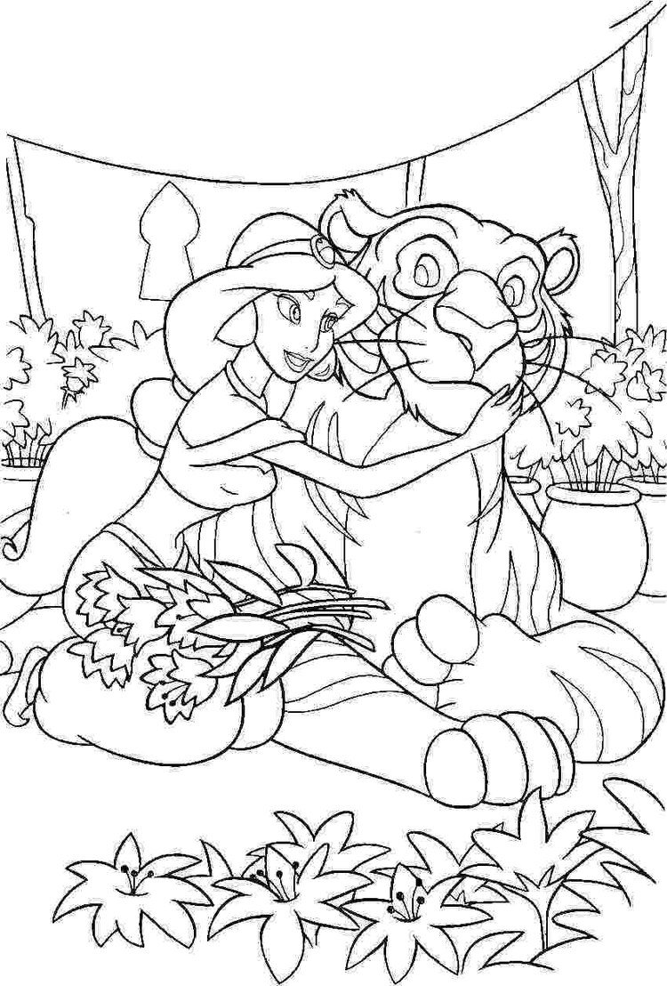 tiger coloring pages aladdin