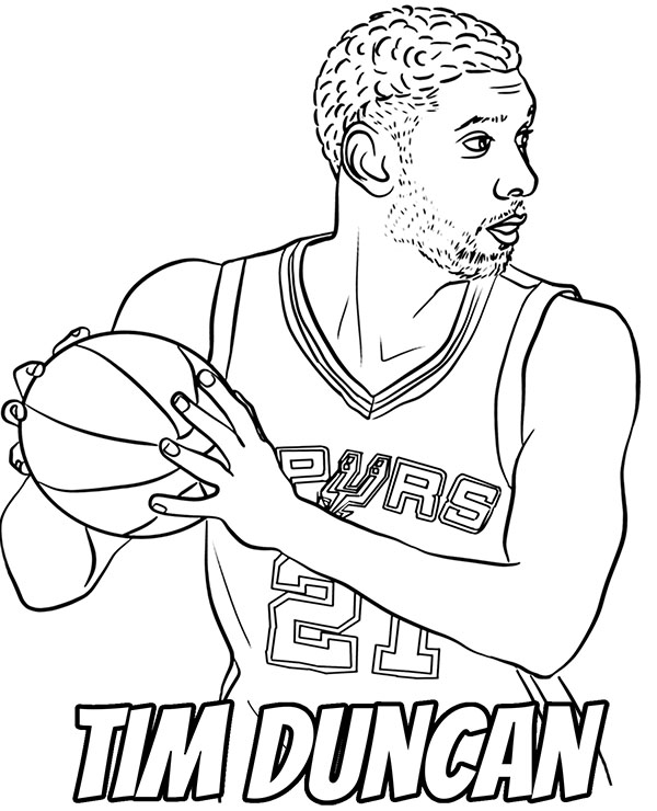 tim duncan coloring pages
