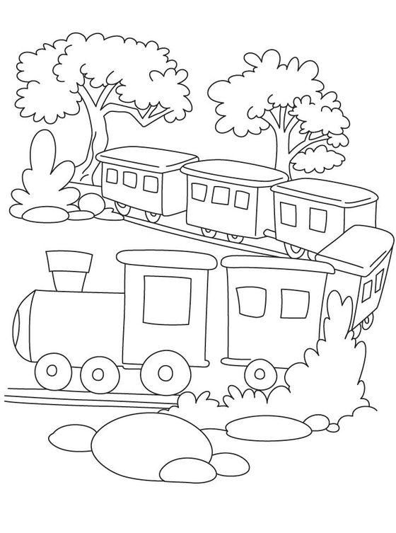 train coloring pages kids