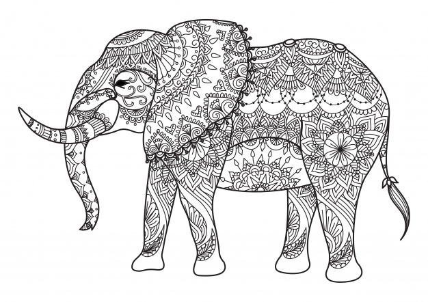 tribal elephant coloring pages