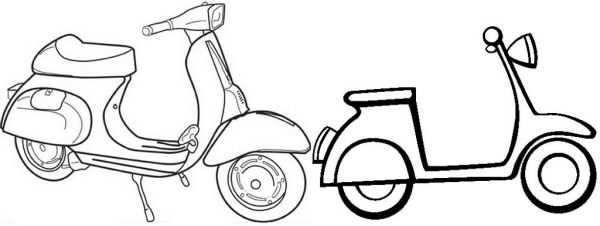 two vespa scooter coloring page