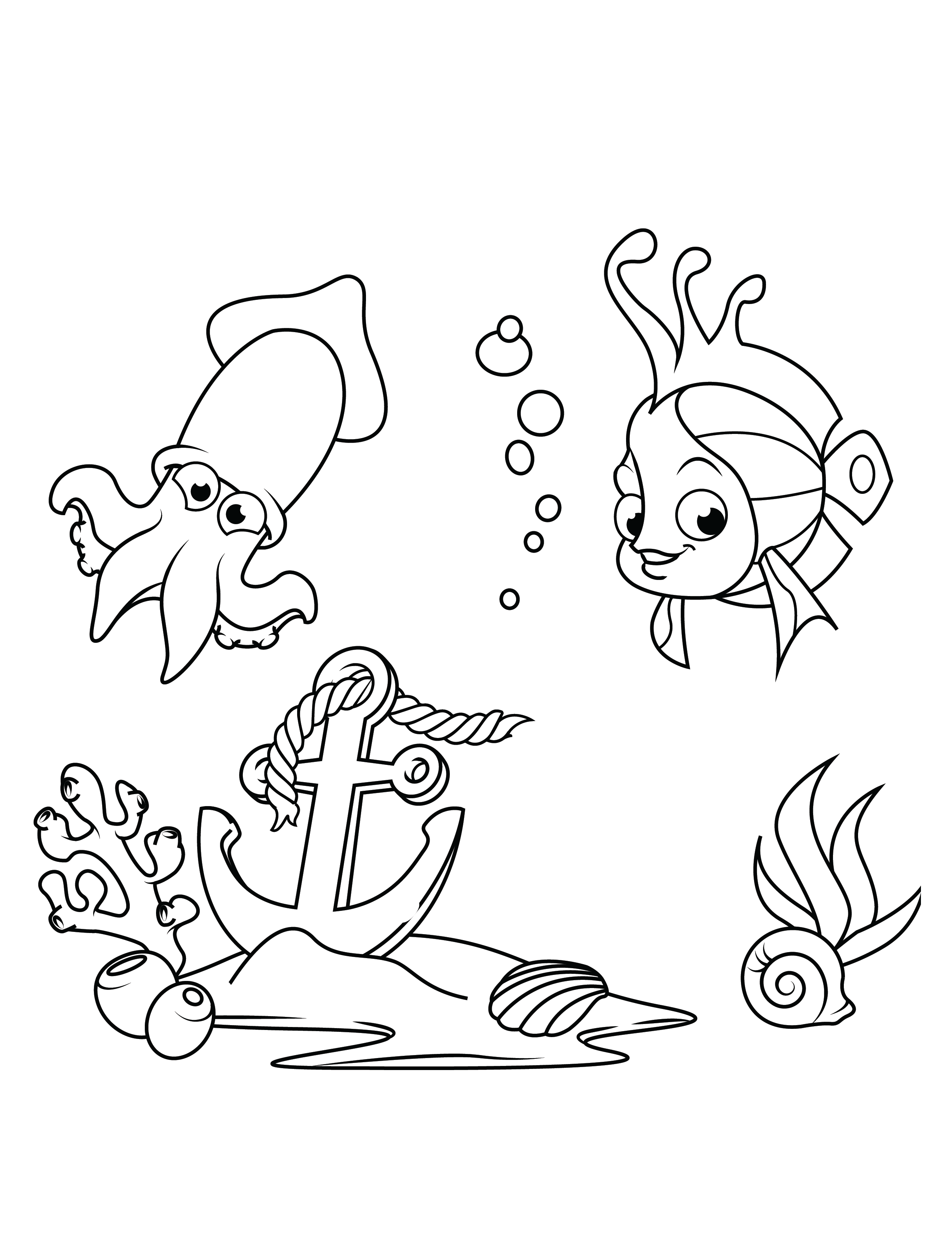 coloring pages under the sea