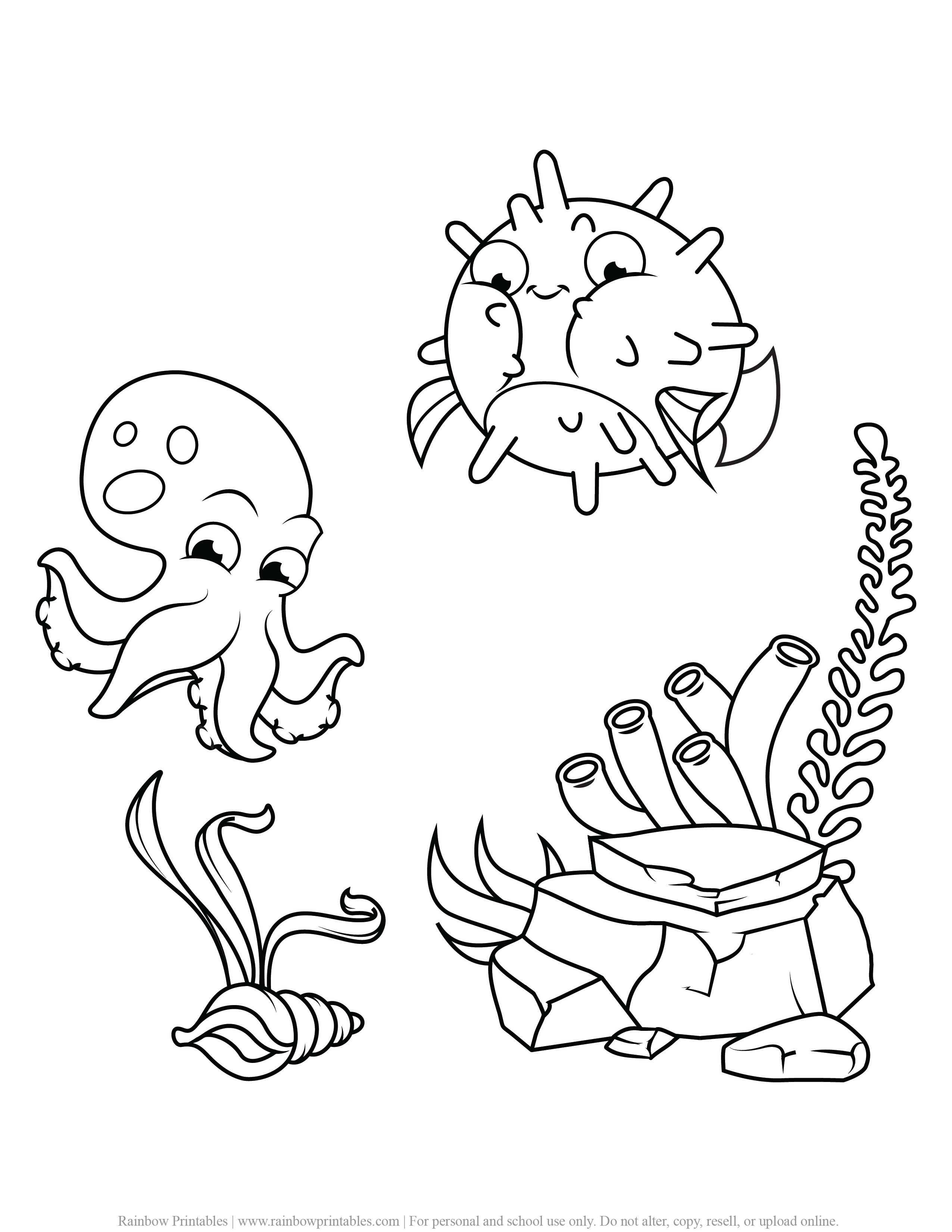under the sea coloring pages for kids