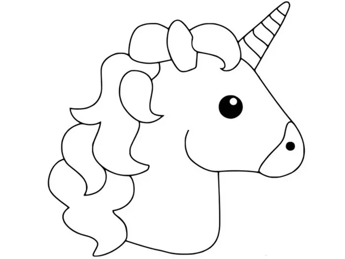 cute unicorn head coloring pages