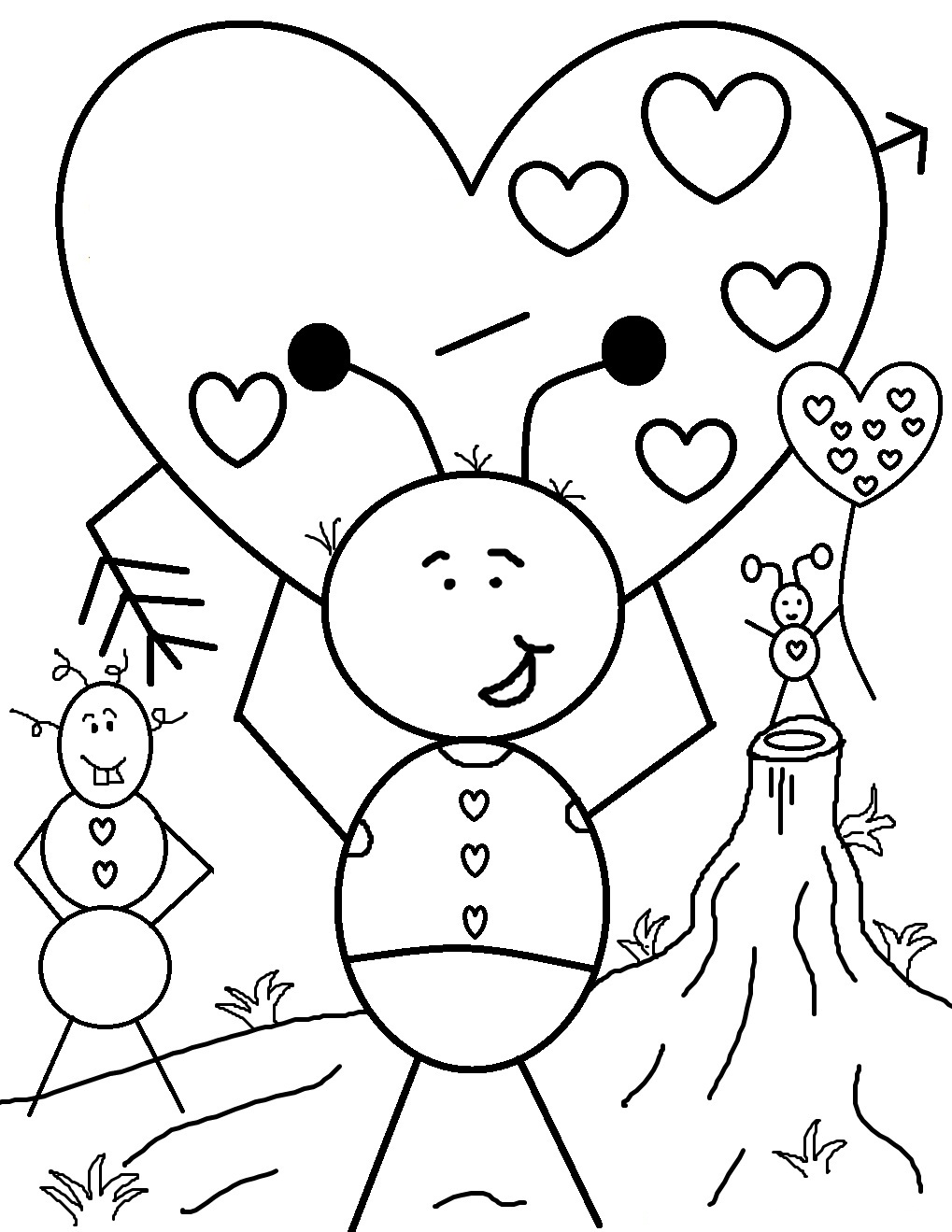 valentine coloring pages for preschool