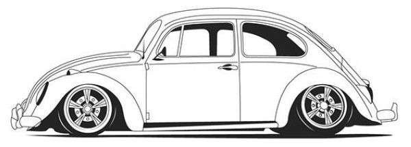 volkswagen beetle sporty coupe coloring page