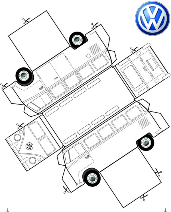 vw bus design layout coloring page