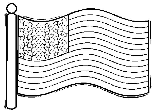 waving american flag coloring page