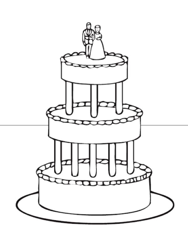 wedding cake coloring pages