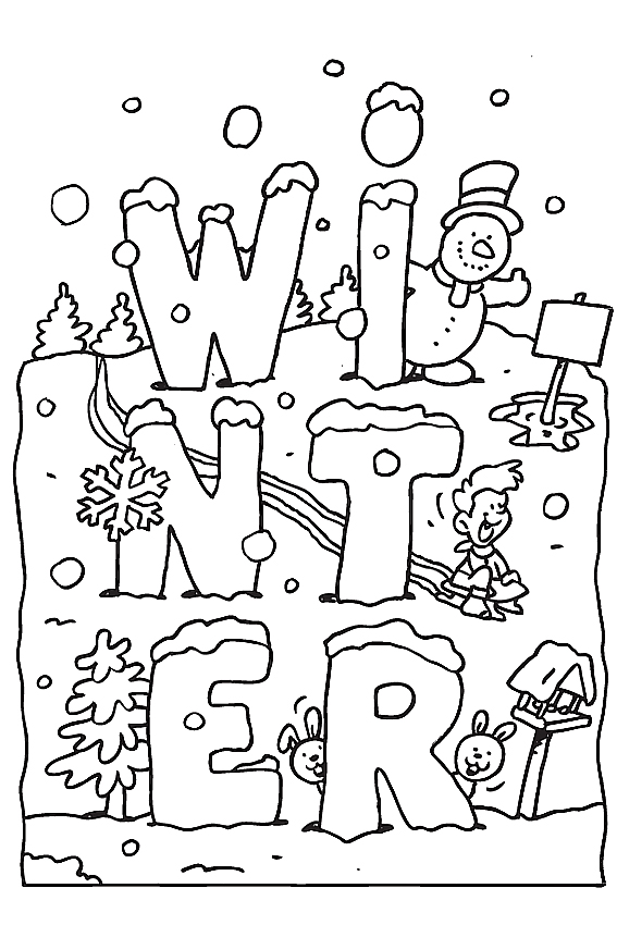 winter animal coloring pages