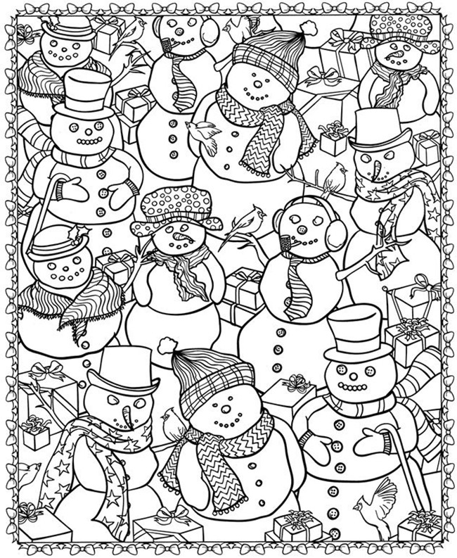 winter coloring pages adults