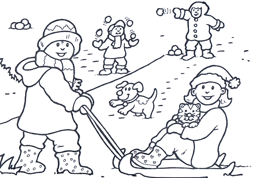 winter coloring pages for kindergarten
