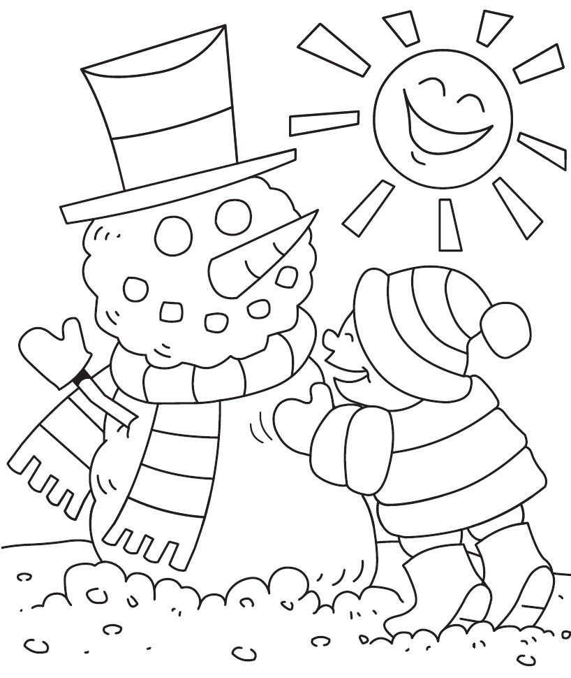 winter coloring pages preschool