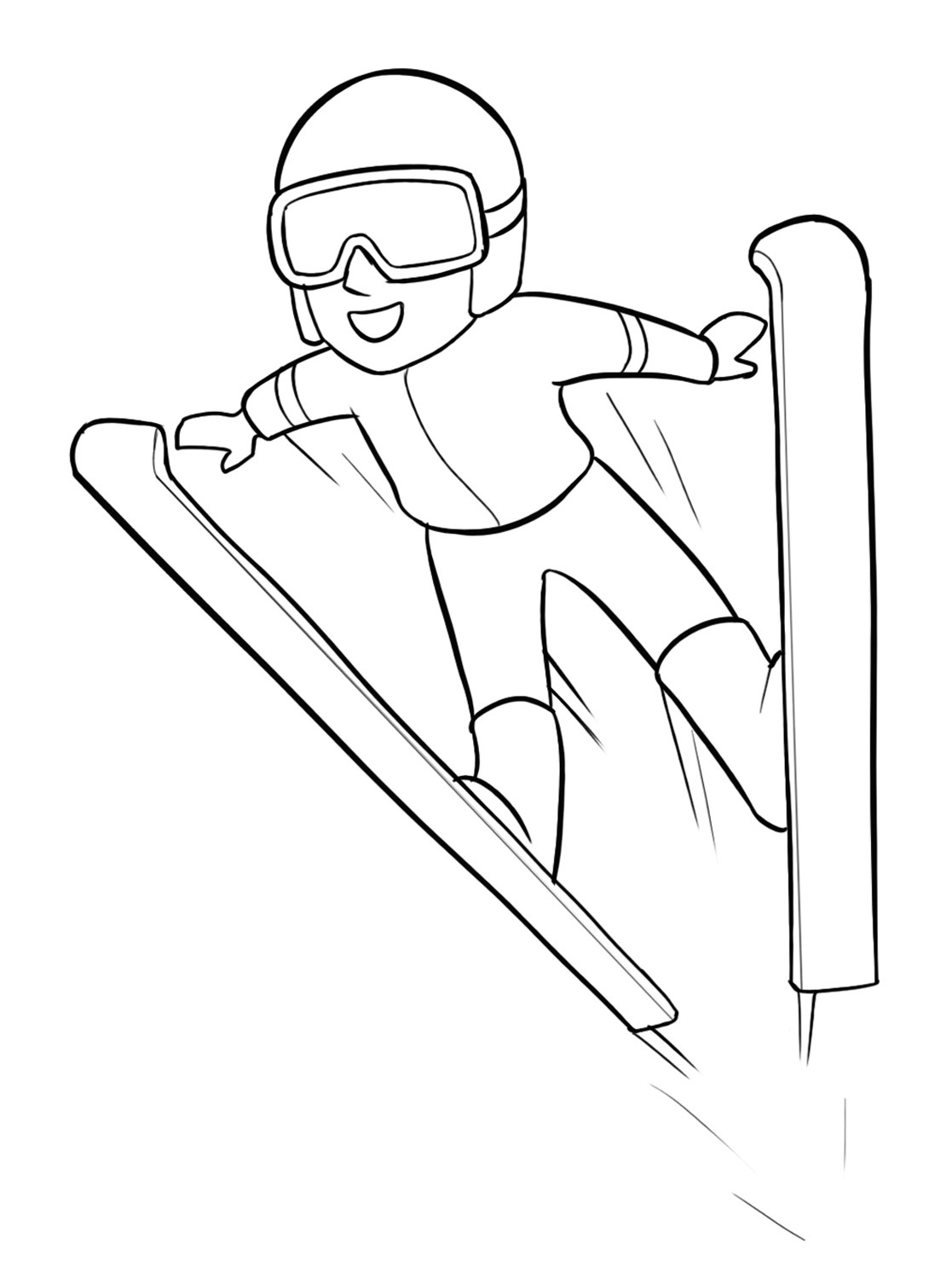 winter ski jumping coloring pages