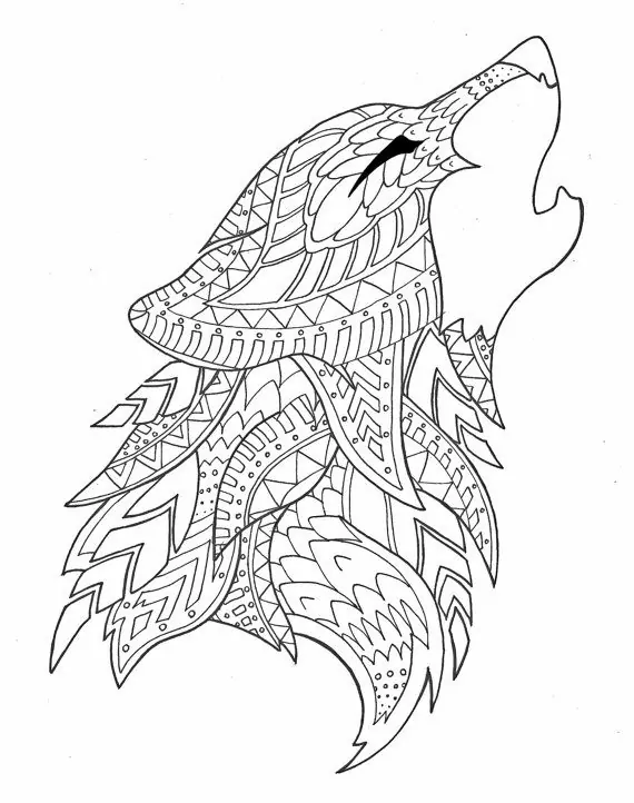 wolf head coloring pages