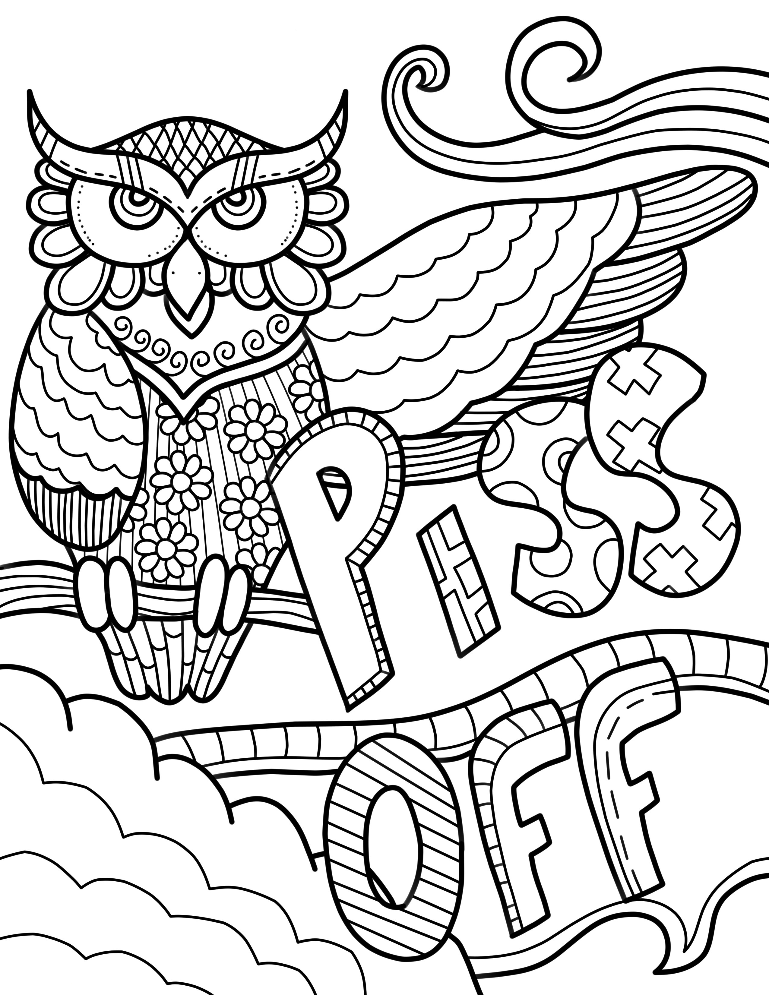word coloring pages with swear word