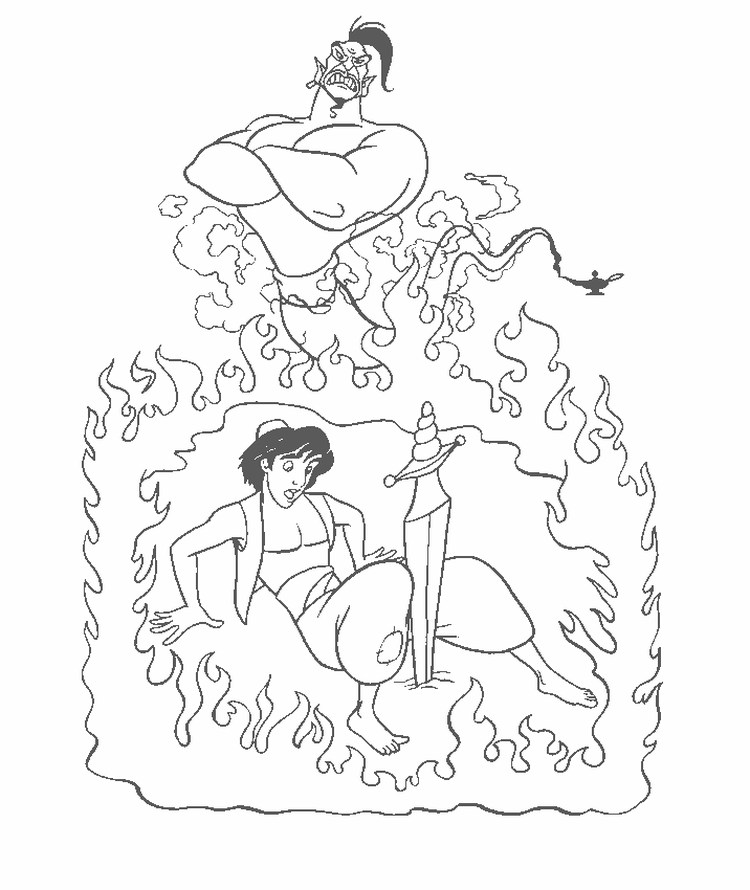 young aladdin coloring pages