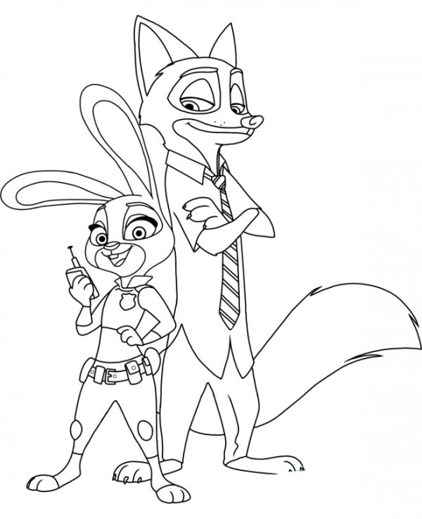 zootopia png coloring pages